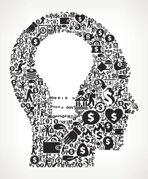 创意头资金和财务黑白图标背景图片下载