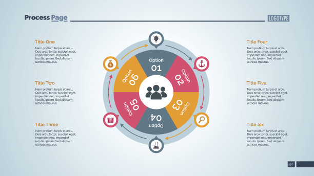 六选项循环幻灯片模板图片下载