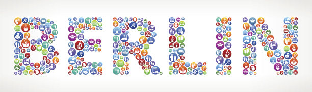 柏林未来和未来技术矢量按钮图片下载