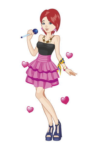 唱歌的女孩- jpg插图图片下载