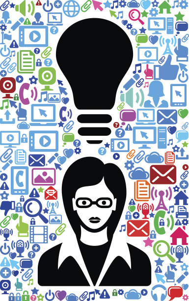 商业女性技术网络矢量背景模式图片下载