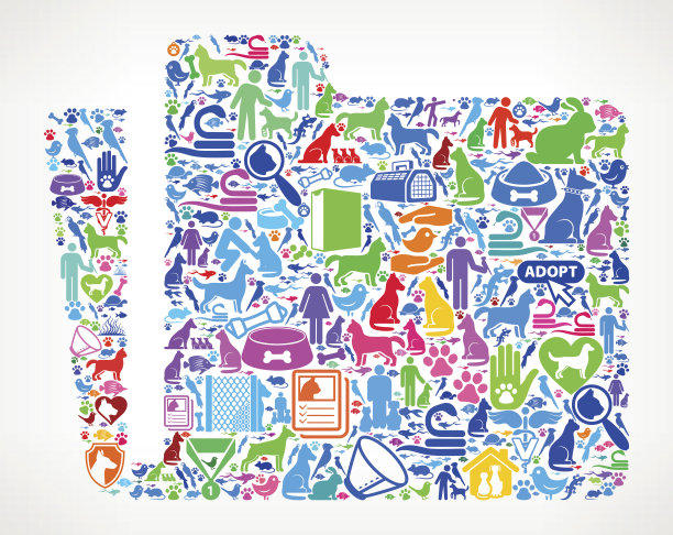 文件夹宠物和动物矢量图标背景图片下载