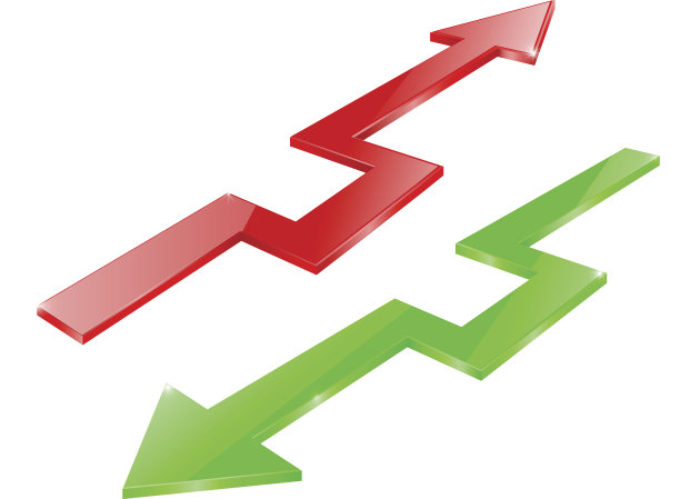 绿色和红色箭头。图片下载
