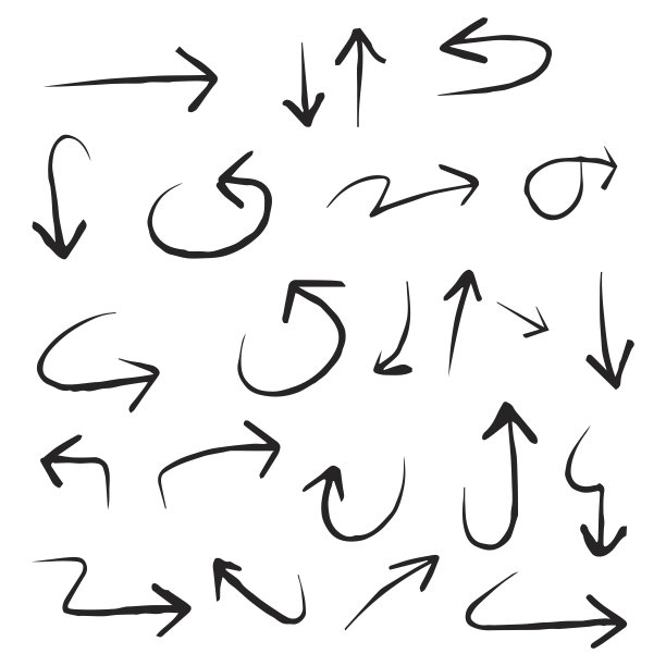 手绘箭头符号素材图片