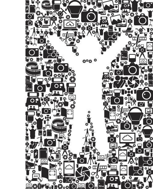 Guy摄影黑白矢量图标背景图片下载