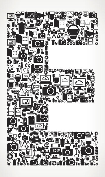 字母E摄影黑白矢量图标背景图片下载