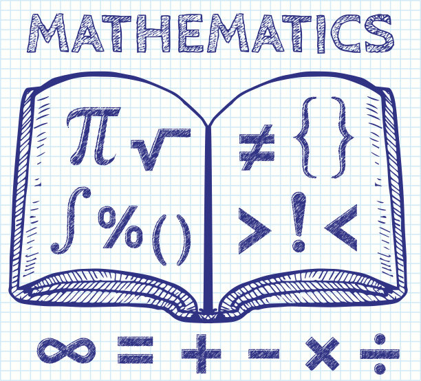 带书本矢量的数学符号插图图片下载