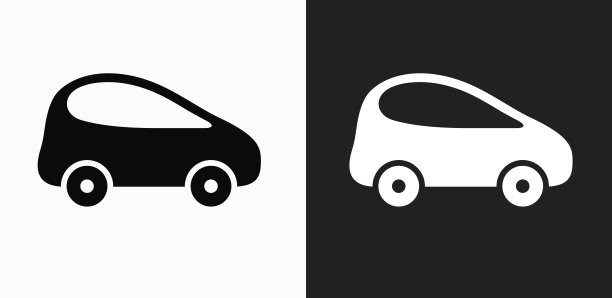 汽车图标上的黑色和白色矢量背景图片下载