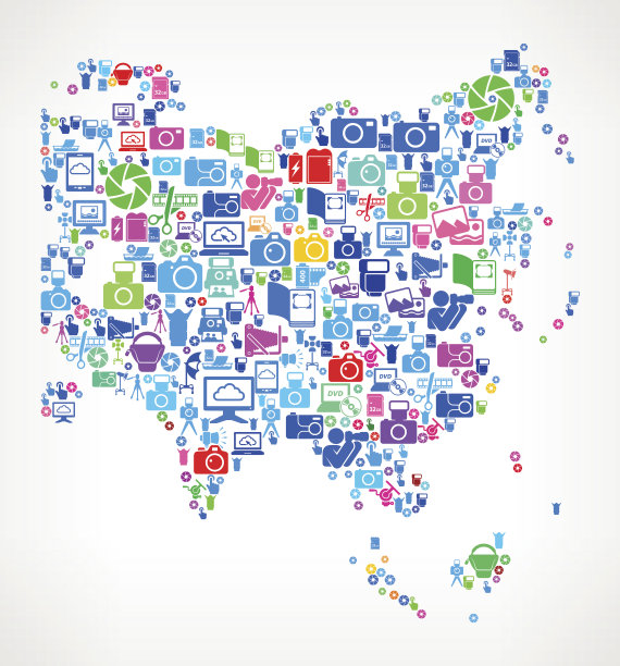 亚洲摄影和相机矢量图标背景图片下载