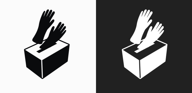 手套箱图标上的黑色和白色矢量背景图片下载