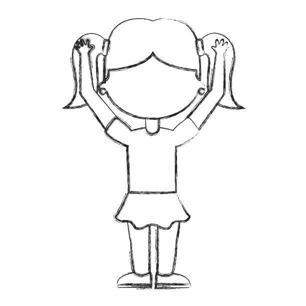 可爱的小女生举手图片下载