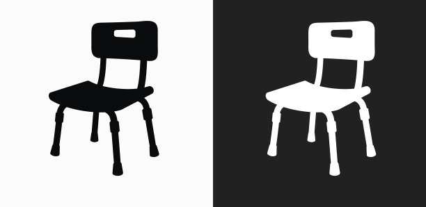 在黑白矢量背景上禁用的椅子图标图片下载