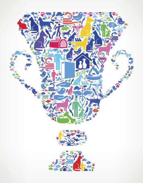 奖杯宠物和动物矢量图标背景图片下载