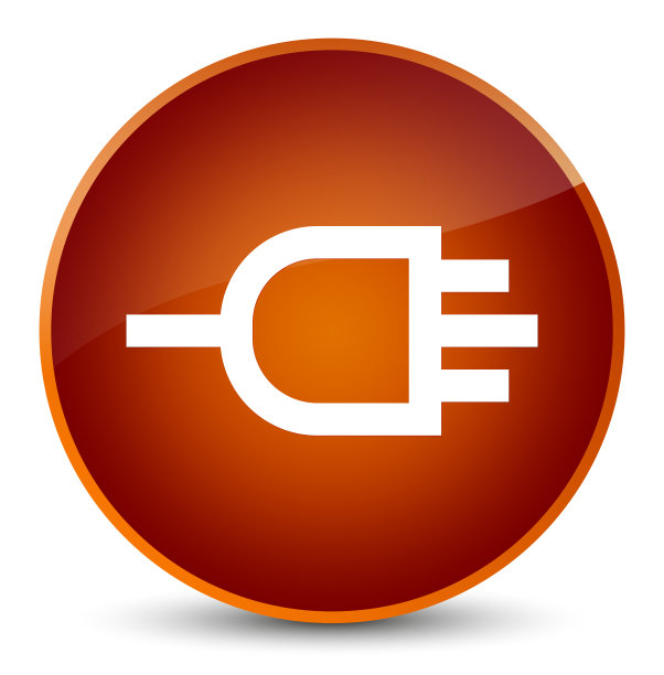 连接图标优雅的棕色圆形按钮图片下载