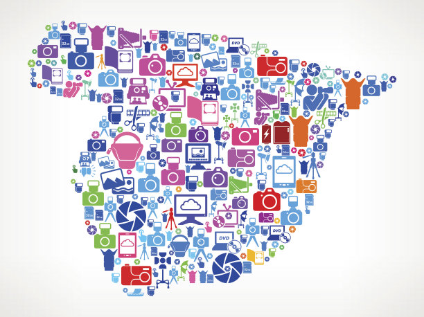 西班牙摄影和相机矢量图标背景图片下载