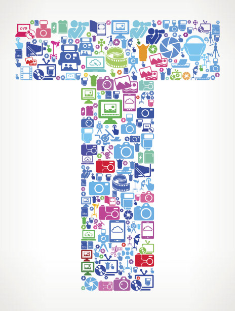 字母T摄影和相机矢量图标背景图片下载