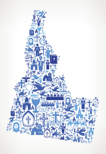 爱达荷基督教和宗教矢量图标背景图片下载