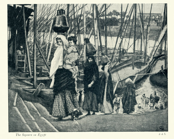 詹姆斯·提索笔下的《埃及之旅：玛丽和耶稣》图片下载