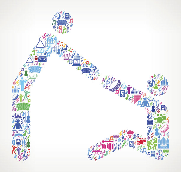 帮助手音乐和音乐庆祝矢量图标背景图片下载