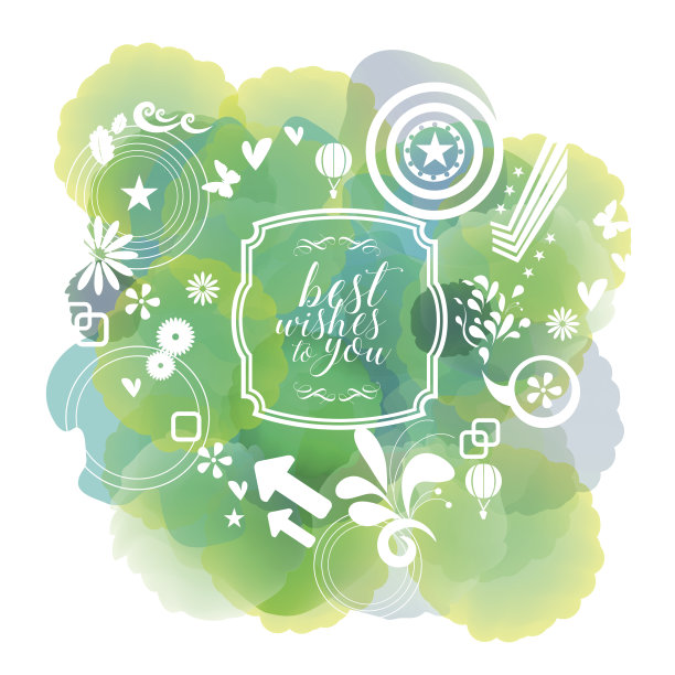 花卉框架和图案与水彩纹理背景图片下载