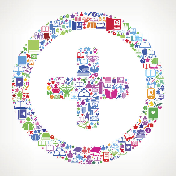 添加阅读书籍和教育矢量图标背景图片下载