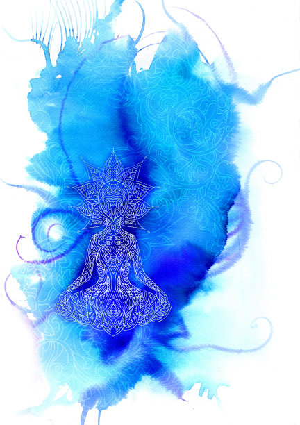 蓝色佛像抽象图片下载