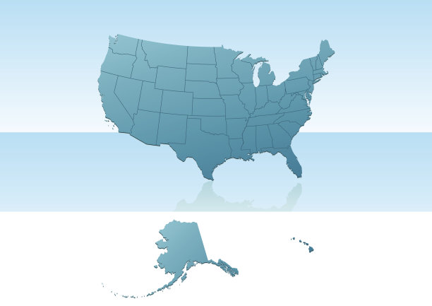 美国和阿拉斯加地图图片下载
