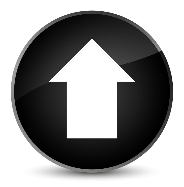 上传箭头图标优雅黑色圆形按钮图片下载