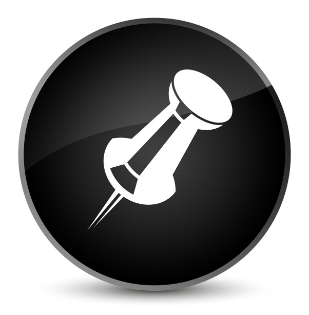 黑色圆形图钉图标图片下载