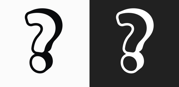 问号图标上的黑色和白色矢量背景图片下载