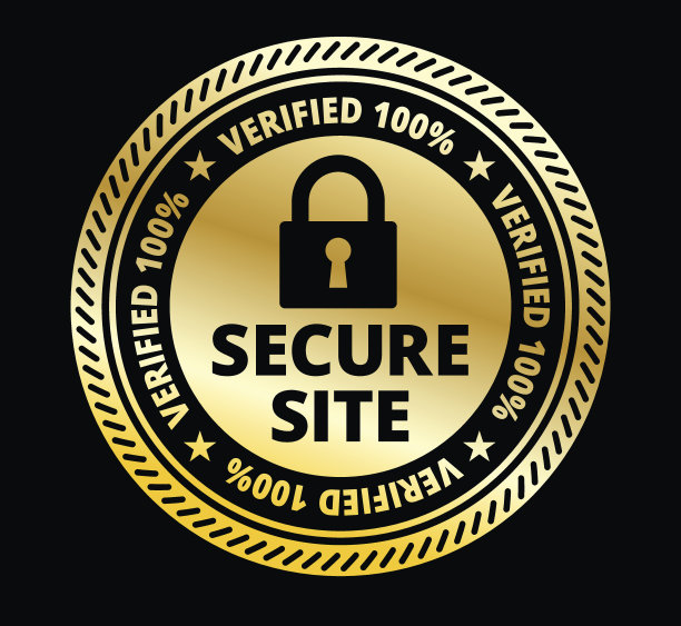 安全的金色和黑色矢量图形徽章图片下载