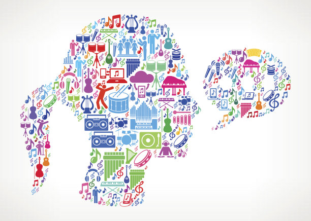 聊天泡泡脸音乐和音乐庆祝矢量图标背景图片下载