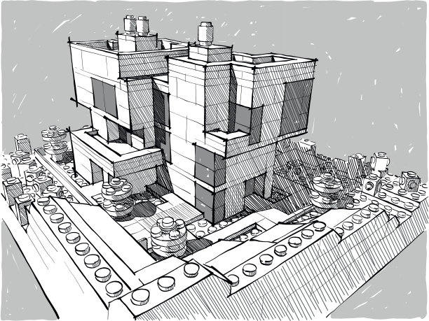 建筑由白色塑料块。图片下载