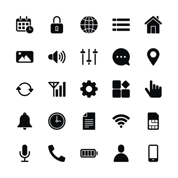 移动设置图标-规则字形图片下载