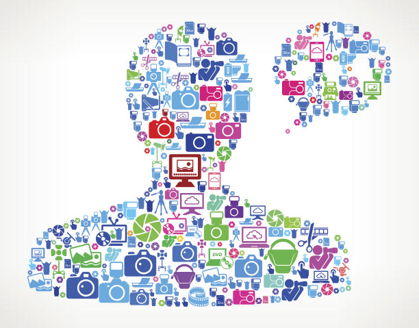 男性沟通头摄影相机摄影矢量插图图片下载