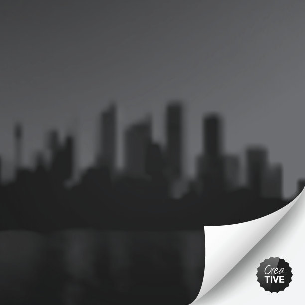 城市天际线在黑白与卷曲页图片下载
