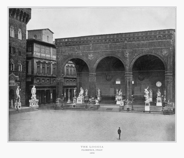 意大利佛罗伦萨凉廊古老照片（1893年）图片下载