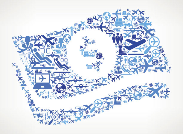 美元纸币航空和飞机矢量图形图片下载