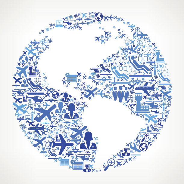 行星地球航空和航空飞机矢量图形图片下载
