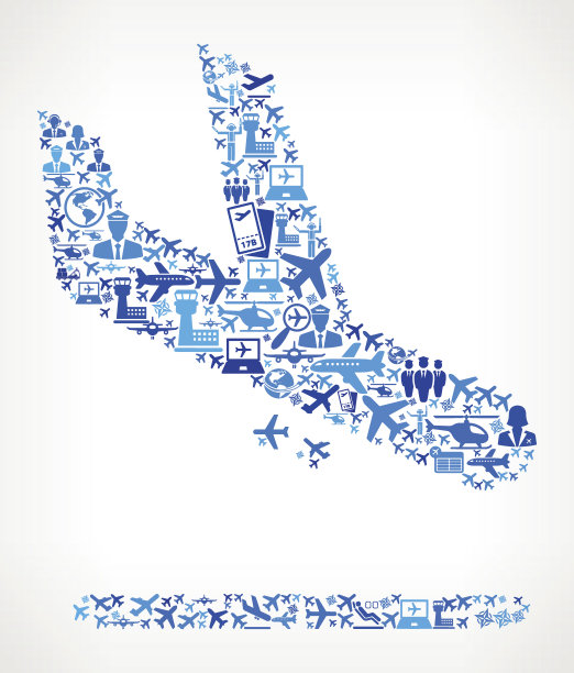 飞机到达航空和飞机矢量图形图片下载