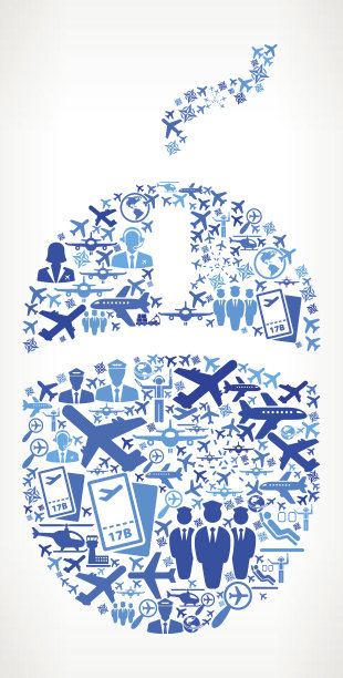 计算机鼠标航空和航空飞机矢量图形图片下载