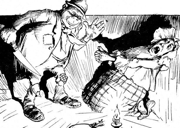 手里拿着刀的强盗使家庭主妇吃惊图片下载