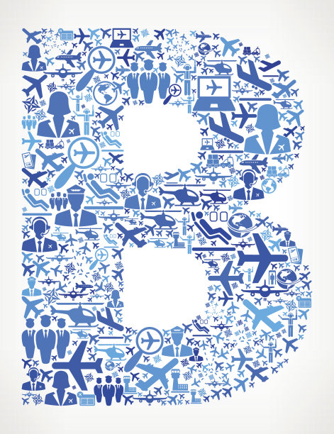 字母B航空和航空飞机矢量图形图片下载