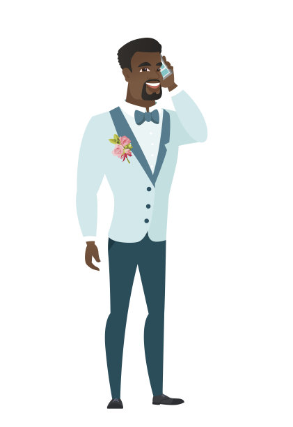 新郎在用手机说话图片下载