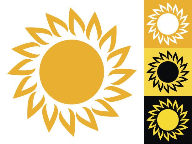 夏季太阳矢量图标在黄色图片下载