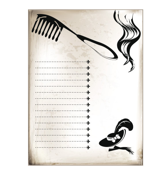 老式的卡片梳和卷发图片下载