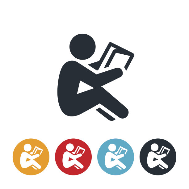 坐着读书的图标图片下载