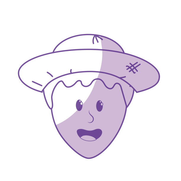 剪影可爱的男子脸与帽子图片下载