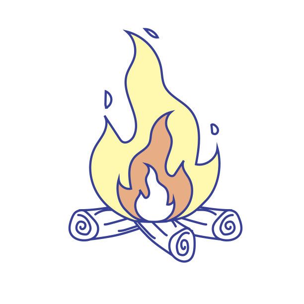 可爱的柴火取暖图片下载