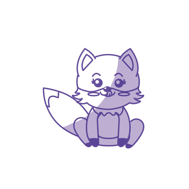 可爱的狐狸野兽的侧影与面部表情图片下载